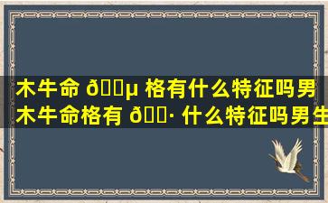 木牛命 🐵 格有什么特征吗男「木牛命格有 🕷 什么特征吗男生」